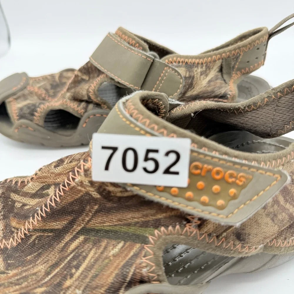 Crocs Sandals Mens 7 Swiftwater 201152 Camo Brown Water Shoe